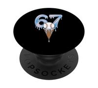Baseball Ice Cream Cone Dripping Number 67 Melt PopSockets Adhesive PopGrip