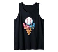 Baseball Ice Cream Cone Dripping Sprinkles Tank Top