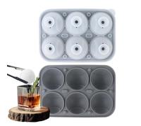 Baseball Ice Mold 6 Cavity Silicone - Ice Sphere Maker 2.2 Inch