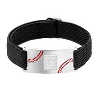 Baseball Initial A-Z Letter Bracelet for Boys Men, Stainless Steel Personalized Baseball Gift for Men, Adjustable band Initial Bracelets for Easter Basket Stuffers Graduation Gifts for Him 2025