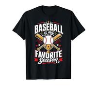 Baseball is My Favorite Season Value Graphic T-Shirt, Men, Black, XL
