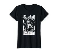 Baseball is My Favourite Season Value Graphic T-Shirt, Women, Black, XS