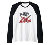 Baseball is My Love Language Fan Player Graphic Design Raglan Baseball Tee