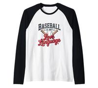 Baseball is My Love Language Sports Fan Ballgame Design Raglan Baseball Tee