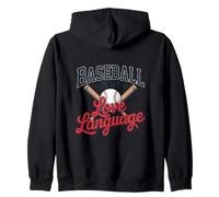 Baseball Is My Love Language Sports Fan Ballgame Design Zip Hoodie