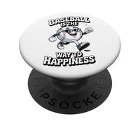 Baseball Is the Way to Happiness Swing, Smile, Repeat PopSockets Adhesive PopGrip