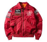 Baseball Jackets for Men, Mens Jacket Summer Full Zip Up Flight Bomber Windbreaker Lightweight Casual Baseball Golf Coat with Pocket Mens Bomber Jackets Uk Sports Jackets for Men Uk