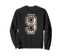Baseball Jersey Number 9 Vintage Distressed Graphic Sweatshirt