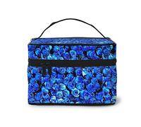 Baseball Lace Close Up Cosmetic Bag Makeup Bag Large Travel Makeup Organizer Case, Excellent Capacity, Water-Resistant, Suitable For Women Families Couples Or Long-Term Travel., Blue Rose, One Size