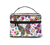 Baseball Lace Close Up Cosmetic Bag Makeup Bag Large Travel Makeup Organizer Case, Excellent Capacity, Water-Resistant, Suitable For Women Families Couples Or Long-Term Travel., Spring Floral