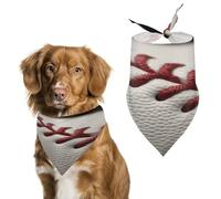 Baseball Lace Close Up Dog Bandana Cozy Soft Triangle Dog Scarf Washable Adjustable Pet Bib Cute Lightweight Breathable Pet Scarf for Small Medium Large Cat Dog Scarves