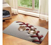 Baseball Lace Close Up Dog Food Mats for Floors, 16x24 Inch Non-Slip Super Absorbent Pet Food Mat, Dishwasher Dog Mat for Food and Water, Cute Quick Dry Pet Feeding Mat for Dogs Puppy Cats