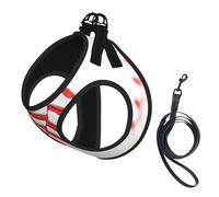 Baseball Lace Close Up Print Small Dog Harness And Leash Set, Adjustable Soft Vest With 360° Reflective Straps For Cats Puppy