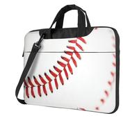 Baseball Lace Close Up Print Structured Laptop Bag Oxford Cloth Briefcase Padded Shoulder Case With Front Pockets