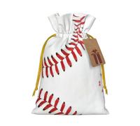 Baseball Lace Close Up Printed Drawstring Gift Bags,Various Sizes, Bulk Plastic Packaging Bags