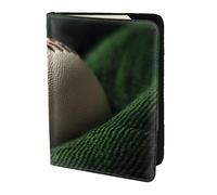 Baseball Lace Close Up1 print Leather Card Case Travel Accessories Passport Holder Cover Wallet for Women Men, Black, One Size
