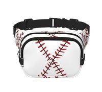 Baseball Lace Double Layer Waist Bag Pack Sport Vintage Bum Bag Fanny Pack for Men Women, Adjustable Belt Bag for Travel Hiking Running Cycling Festival