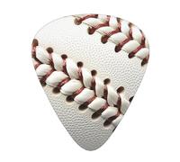 Baseball Lace Print Guitar Picks 12-Pack - Assorted Thickness Picks (0.46 mm, 0.71 mm, 0.96 mm) with Storage Box & Assorted Unique Design for Acoustic, Electric, Bass, and Ukulele Players