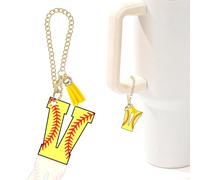 Baseball Letter Charm Accessories for Stanley Cup Baseball Initial Keychain Charm for Stanley Tumbler,Purse Backpack,Baseball Gifts for Teen Boys Girls Team Mom Coach Athlete
