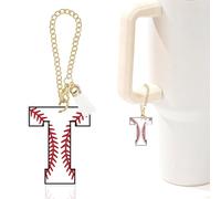 Baseball Letter Charm Accessories for Stanley Cup Baseball Initial Keychain Charm for Stanley Tumbler,Purse Backpack,Baseball Gifts for Teen Boys Girls Team Mom Coach Athlete