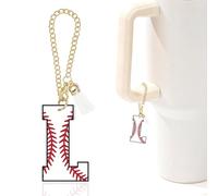 Baseball Letter Charm Accessories for Stanley Cup Baseball Initial Keychain Charm for Stanley Tumbler,Purse Backpack,Baseball Gifts for Teen Boys Girls Team Mom Coach Athlete