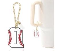 Baseball Letter Charm Accessories for Stanley Cup Baseball Initial Keychain Charm for Stanley Tumbler,Purse Backpack,Baseball Gifts for Teen Boys Girls Team Mom Coach Athlete