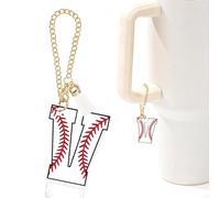 Baseball Letter Charm Accessories for Stanley Cup Baseball Initial Keychain Charm for Stanley Tumbler,Purse Backpack,Baseball Gifts for Teen Boys Girls Team Mom Coach Athlete