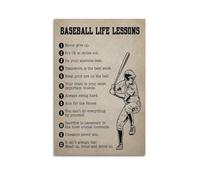 Baseball Life Lessons MotivationalClassic Aesthetic Poster Decorative Painting Canvas Wall Art Living Room Poster Bedroom PaintingUnframe-style 08x12inch(20x30cm)