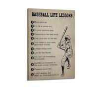 Baseball Life Lessons MotivationalClassic Aesthetic Poster Decorative Painting Canvas Wall Art Living Room Poster Bedroom PaintingFrame-style 16x24inch(40x60cm)
