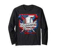 Baseball Lifestyle Ice Cream Drip Home Plate Boys Kids Long Sleeve T-Shirt