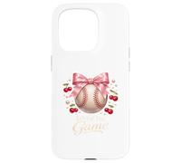Baseball Love of the Game Coquette Pink Bow Aesthetic Case for iPhone 15 Pro