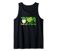 Baseball Lover St. Patrick's Day Player Team Leopard Heart Tank Top
