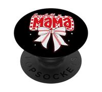 Baseball Mama Coquette Bow Checker Baseball Mom Mothers Day PopSockets Adhesive PopGrip