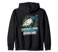 Baseball Mom To A Small Hurricane Ballfield Bleachers Zip Hoodie