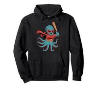Baseball Octopus as a Superhero Pullover Hoodie