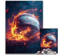 Baseball on Fire 1000Piece Jigsaw Puzzle Jigsaw Puzzles for Adults for Teenagers Family Game Night BrainChallenging Gift Idea 1000 PCS(75x50cm)