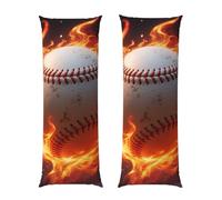 Baseball on Fire Body Pillow Cover with Hidden Zipper, Ultra Soft and Cozy Body Pillowcase 20"x54", Luxury Plush Long Pillow Case Cover for Bed Couch Sofa Bedroom Pillowcase