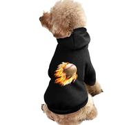 Baseball on Fire Dog Clothes Short Sleeve Pet Hoodie Cute Cat Costume Jacket Tee for Small Dogs 2XL