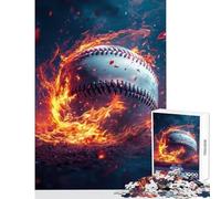 Baseball on Fire Jigsaw Puzzles 1000 Piece for Adults Enhance Focus for Better Performance Quiet Soothing Playtime Fun (50x75cm)