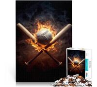 Baseball on FireJigsaws 1000 Pieces for teenagers Brain intelligence challenge addictive toys Birthday Present, Gifts, Wall Art 38x26cm