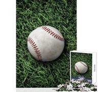 Baseball on Green Grass Jigsaw Puzzles 1000 Pieces for Teenagers Boost Memory And Cognitive Function Calm Peaceful Leisure Activity (38X26cm)