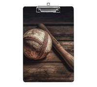 Baseball on Wooden Plastic Clipboard with Storage Office Acrylic Clipboards Low Profile Clip Clear Clip Boards Basics Letter Size Hardboard for Nurses,Teachers