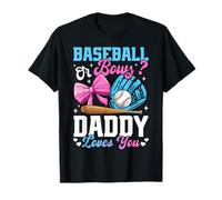 Baseball Or Bows Daddy Loves You Funny Gender Reveal T-Shirt