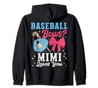 Baseball Or Bows Mimi Loves You Gender Reveal Party Zip Hoodie