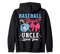 Baseball Or Bows Uncle Loves You Gender Reveal Party Zip Hoodie