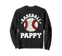 Baseball Pappy Distressed Vintage Funny Grandpa Game Day Sweatshirt
