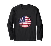 Baseball Patriot Red, White, Blue American Flag Design Long Sleeve T-Shirt