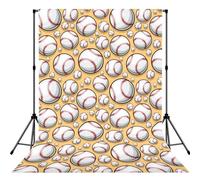 Baseball Pattern Softball Ball Sport Design Printed Photography Backdrop, Photo Booth Backdrop For Photoshoot With Rod Pocket For Studio, Family Photos, Video Recording & Event Decor - 5x7ft