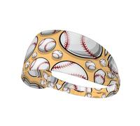Baseball Pattern Softball Ball Sport Design Printing Full-Print Elastic Exercise Headband, Adjustable Fit Great For Yoga,Hiking​ Exercise Headband