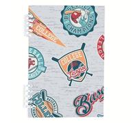 Baseball Pennants Notebook A5, Baseball-Themed Emblems Notebooks A5, Lined Paper Lined Notebook 120Pages/60Sheets, Workbook for Dairy, Notepad for Writing, Revision Supplies Women Man